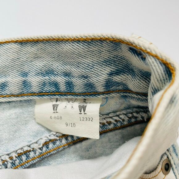 Jou Jou Vintage Shorts Tapered Light Wash 100% Cotton High Rise Patched Size 9 - Picture 8 of 13